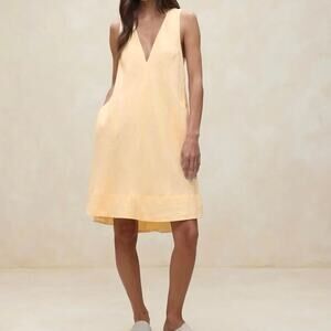 Banana Republic Ava Linen Mini Dress in Butter Yellow